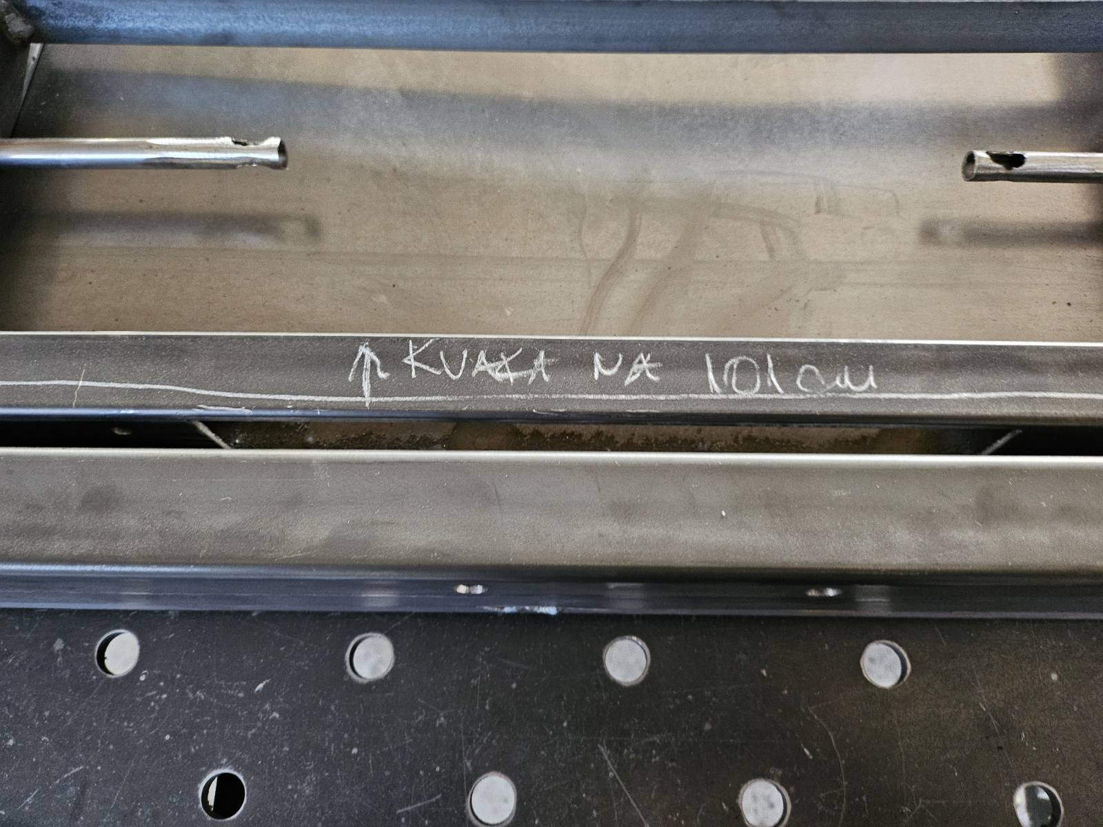Kreda na čeliku — oznaka visine kvake